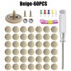 A collection of beige interior trim clips and fasteners with screw caps for car roof installation.