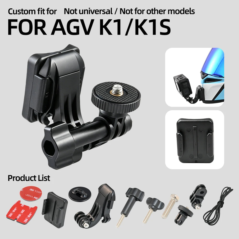 A set of custom fit visor and lens shield components for an AGV K1/K1S motorcycle helmet.