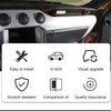 Interior decoration kit for a Mustang featuring carbon fiber accents and various quality assurances.