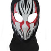 Mascarilla balaclava negra completa con marcas tribales blancas y rojas