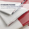 A white and red car hood flag is shown in standard packaging, folded into a recyclable plastic bag.