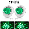 Two silver LED marker strobe lights are shown, with images demonstrating their illumination pattern.