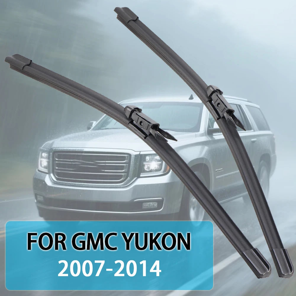 Ersatzwischer für einen GMC Yukon Baujahre 2007 bis 2014, vor verschwommenem Hintergrund.