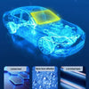 Modèle de voiture futuriste bleue avec pare-soleil anti-UV jaune rétractable et couches de réflexion thermique microscopiques