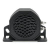 Black high-decibel backup horn for vehicles with mounting brackets