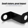 Black motorcycle rearview mirror extension bracket designed for small stature and great impact.