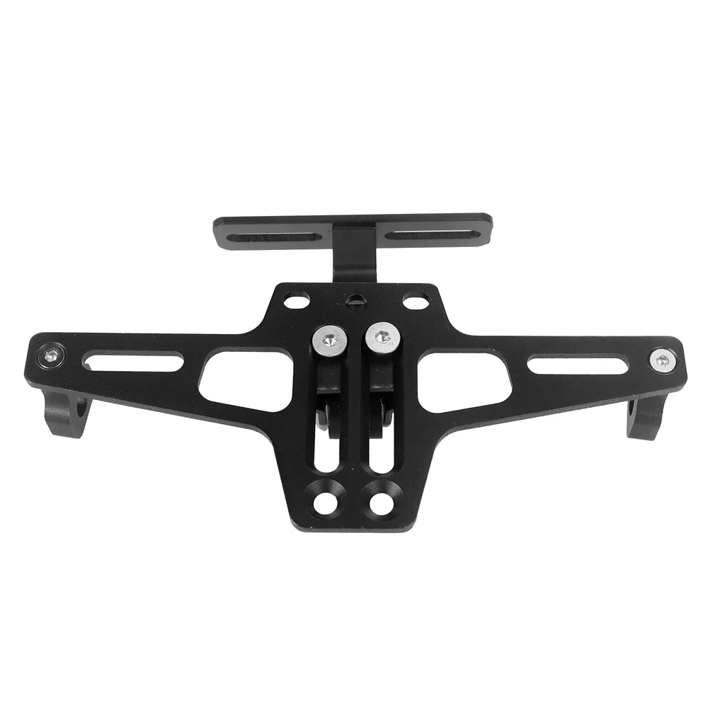 Soporte para matrícula universal de motocicleta negra con soportes de montaje