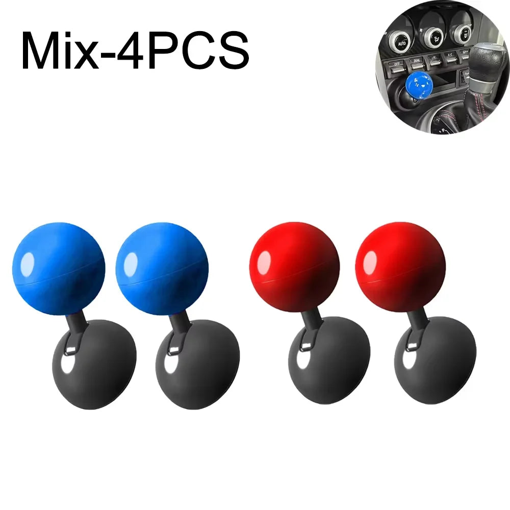 Four push start ignition button covers in blue and red colors.