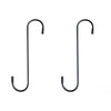 A pair of black suspension disc service brake caliper hooks.