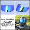 Revo Deep Blue visor lens shield for AGV K5 K5s K3SV K1 K1s Compact ST K1S motorcycle helmet.
