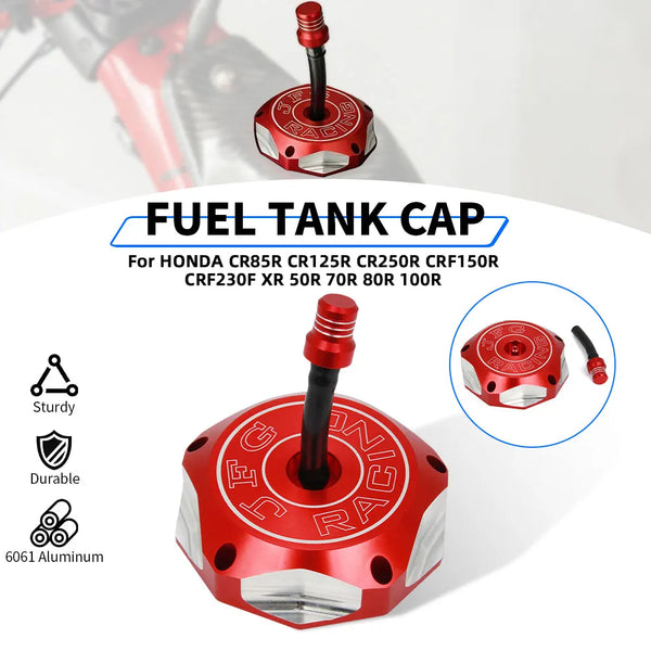 Red CNC aluminum fuel tank cap for Honda CR series motorcycles