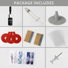 A package of professional windshield repair kit components including a repair fluid, applicator, and various repair tools.