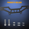 Black metal mounting brackets and various screws and washers for a UTV front side light bar.