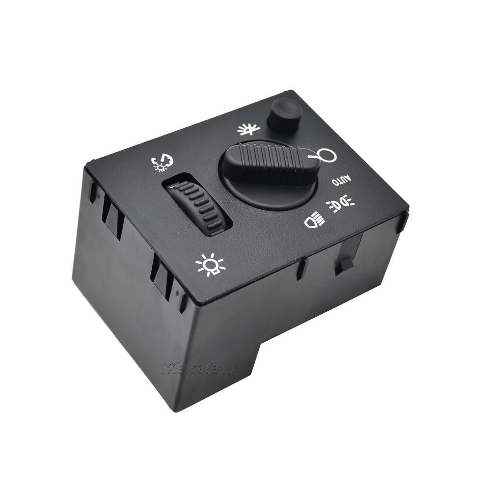 Black aftermarket fog light switch for GMC and Chevy trucks with an auto mode selector.