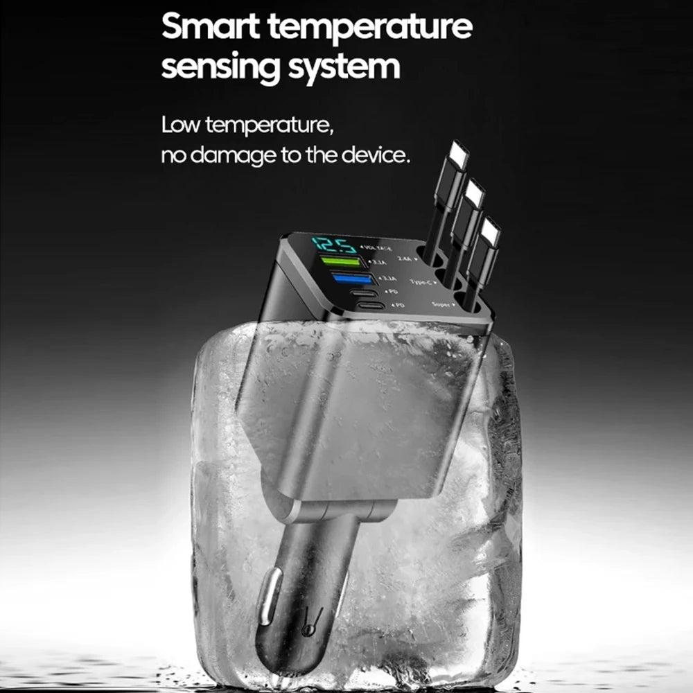 A smart temperature sensing system device is shown resting on a block of ice.