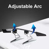 Adjustable arc carbon fiber rear car spoiler wing mounted on a white surface