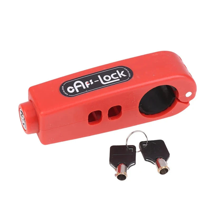 Candado de freno rojo antirrobo con dos llaves para bicicletas y patinetes