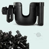 Un porte-gobelet et téléphone multifonctionnel noir au design incurvé.