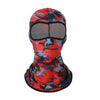 Red and blue camouflage balaclava face mask for motorcycling
