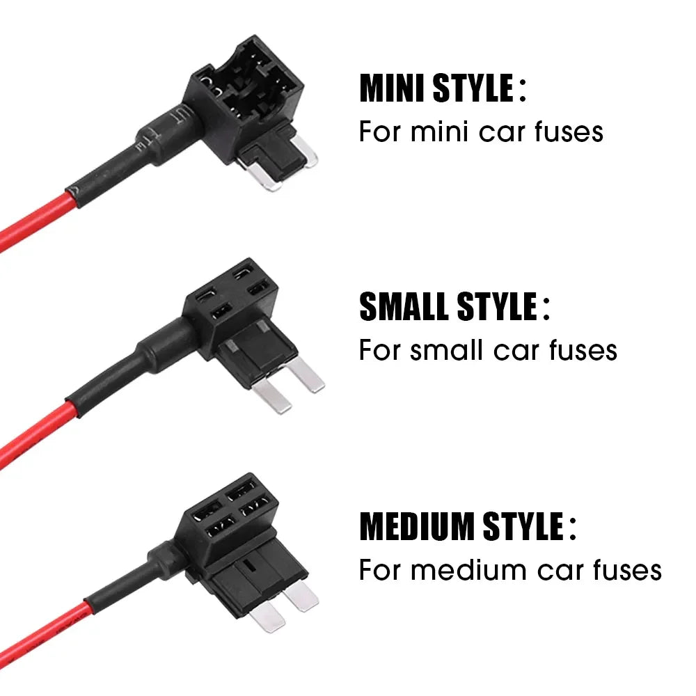 Three types of automotive fuse adapters Mini Small and Medium style for car fuses