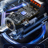 A close-up view of a high-power car charger module with protective features for modern smartphones.