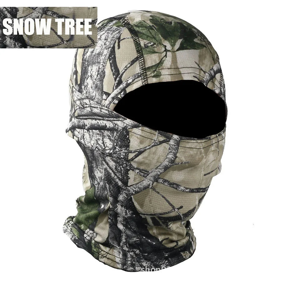 Multicam tactical balaclava full face mask with a camouflage pattern