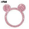 Diseño de cabeza de Mickey Mouse brillante en strass rosa para tapa de perilla de encendido de coche.