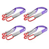 Heavy duty lifting slings with hooks in gray and purple fabric