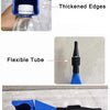 A blue foldable funnel with thickened edges and a flexible tube, used for refueling.
