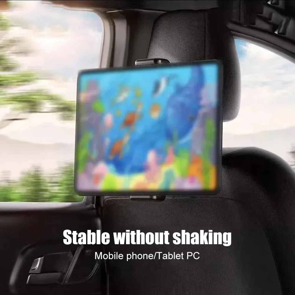A close-up of a universal telescopic car phone mount designed to hold mobile phones or tablets in a vehicle interior.
