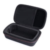 Black protective case for a lithium jump starter with an open lid and molded insert