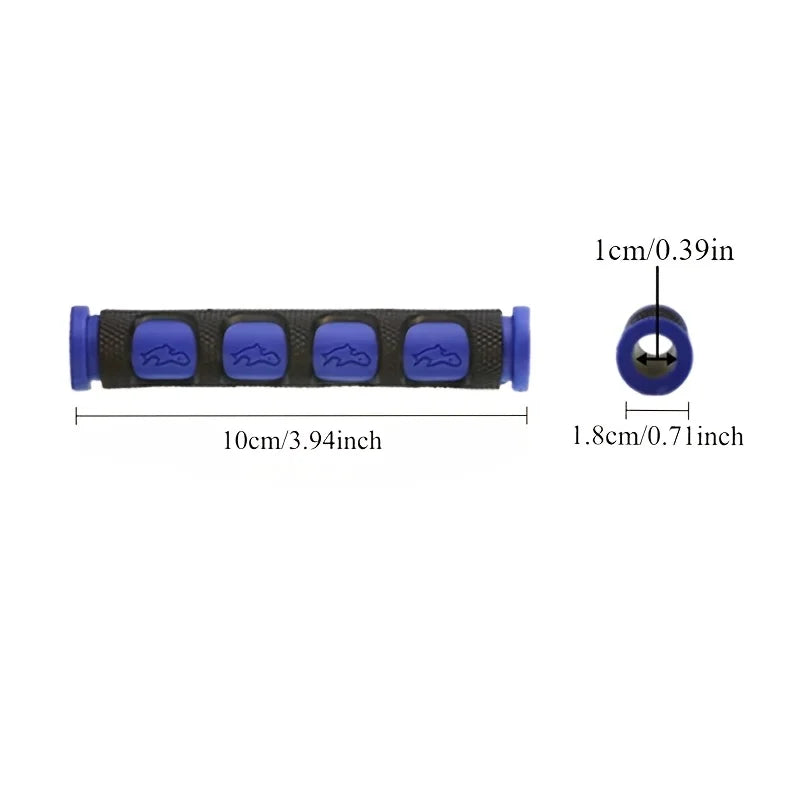 A set of blue and black universal motorcycle brake lever covers with various shapes.