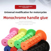 Assortment of monochrome silicone handle glue grips in various colors and sizes for motorcycle modification.