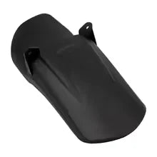 Black carbon fiber rear mudguard for a Sur-Ron Light Bee S X electric vehicle.