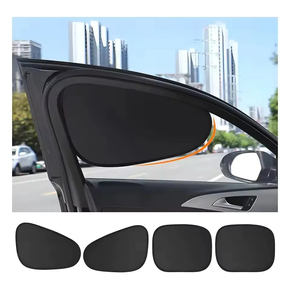 Black electrostatic car sun visor designed for side windows.