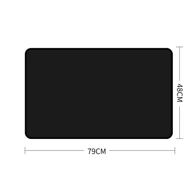 Black magnetic car window sunshade measuring 79cm by 48cm