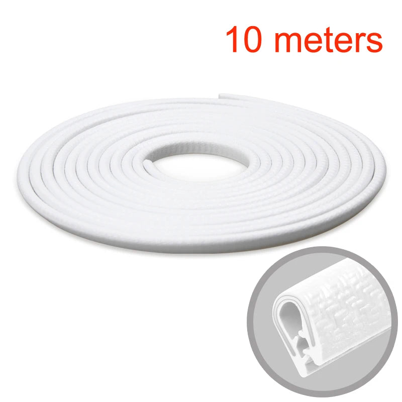 Ruban protecteur anti-rayures pour bord de porte de voiture universel, 10 mètres, blanc.