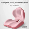 Pink ergonomic shell seat cushion with lumbar support and buttock shaping features