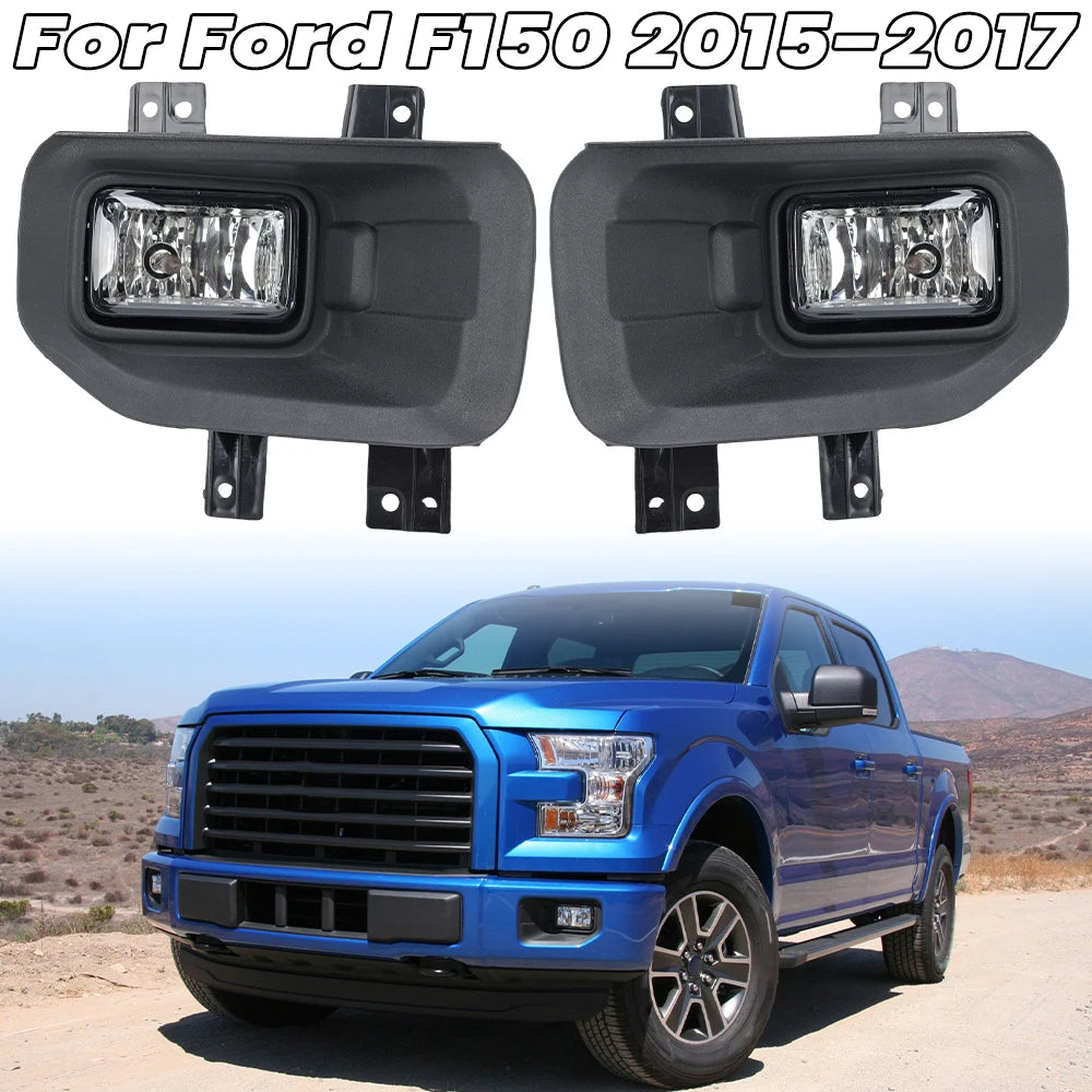 Front-Nebelscheinwerfer-Upgrade-Kit für einen blauen Ford F-150 LKW.