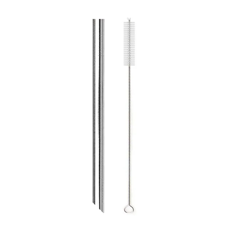 Set wiederverwendbare Trinkhalme aus 304 Edelstahl, lang und kurz.