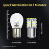 A white LED light bulb and a silver housing for brake and reverse lights, demonstrating quick installation.