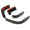 Black and red mud flaps for a Chevrolet Silverado 1500 truck.