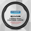 Black O Shape leather cover steering wheel for a car
