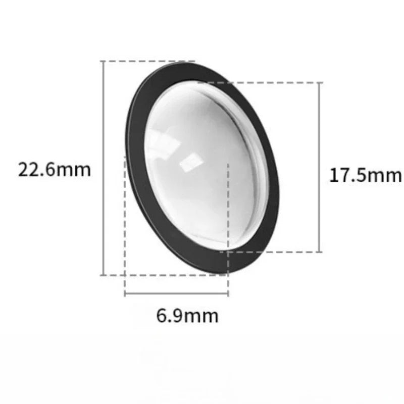 Cross-section diagram showing the dimensions of a universal car camera protection film.