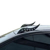 Black dragon horn roof decor installed on a silver car roof.