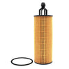 OEM quality oil filter for Jeep Grand Cherokee and Wrangler, cylindrical metal filter with black cap.