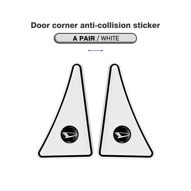 Paires de autocollants de coin de porte blancs anti-collision pour la protection de la voiture