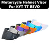 Replacement anti-UV windproof visor for KYT TT REVO motorcycle helmets shown in various colors