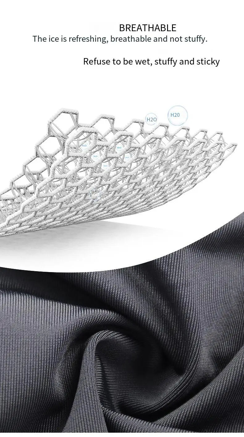 Close-up view of a mesh balaclava fabric layered over black fabric.