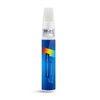 A white and blue car touch-up paint pen with a brush and pen tips.